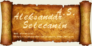 Aleksandar Selečanin vizit kartica